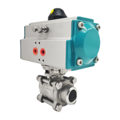 Válvula de bola de soldadura con tope neumático